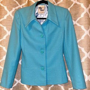 Rico Ponti turquoise three-button single-breasted blazer, 44. Good condition
